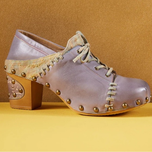 SOFFIA ARTSY STUDDED PATCHWORK LEATHER SHOOTIE NWOT SIZE 6.5 - Picture 5 of 8